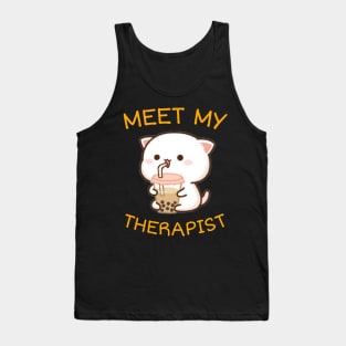 My Cat Is My Therapist Graphi Tank Top